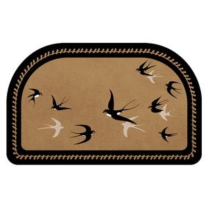 Alfombra de baño estilo vintage ovalada antideslizante con diseño de grulla para baños - Product Image 4