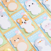 Blocs-notes adhésifs de haute qualité, style dessin animé mignon, pour étudiants et bureaux, autocollants universels pour messages, vente en gros