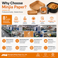Papiers sulfurés carrés jetables personnalisés, résistants à l'huile et de qualité alimentaire, pour friteuses à air et cuisson domestique