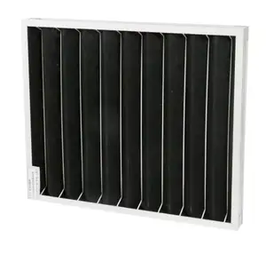 Filter adsorpsi karbon AC filter efisiensi tinggi katun karbon aktif dengan sistem ventilasi HVAC bingkai Aluminium