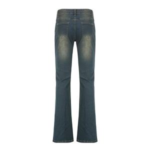 Prix de gros Jean évasé pour femme, bleu délavé, taille basse, style vintage, tendance, confortable, Y2K - Product Image 5