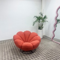 Haute qualité et confortable moderne en forme de citrouille Pouf canapé chaise longue jaune vif chaise de loisirs pour salon chambre Villa