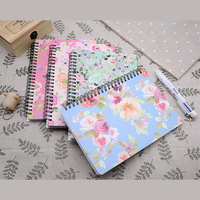 Carnet spirale A5 personnalisé 2026 avec motif floral, couverture rigide épaisse en tissu écologique et cuir pour notes d'étude