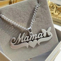 Collier délicat en acier inoxydable plaqué or PVD 14k 18k pour femme, bijou de la Fête des Mères, collier « Mama » pour maman