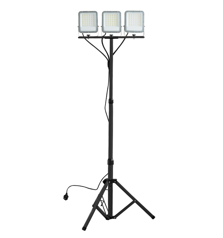 Upgraded 3x5000 Lumen 3-Head Adjustable IP65 Waterproof Foldable Tripod Work Light for Workshop Outdoor & Indoor Job Sites