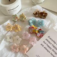 YJL Wholesale – Nouveauté ! Mini pinces à cheveux en acétate, motif floral, décorées de strass, multicolores, effet marbré, pour filles, usage quotidien