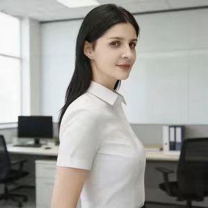 Duan Ji 2025 New Arrival Elevate Your Professional Look Skinny Summer <strong>White</strong> Front Panel Polyester-Cotton Women's Business <strong>Shirt</strong> - Product Image 5