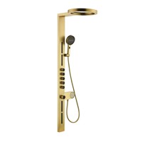 Colonne de douche thermostatique multicolore avec pommeau pluie et douchette à main, fixation murale, pour salle de bain d'appartement, colonne de douche moderne avec fonction massage
