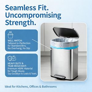 Sacs à déchets compacts YC Custom 18 33 gallons avec cordon de serrage, 120 unités, sacs poubelle robustes pour bureau - Product Image 5