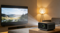 Mini projecteur LED 11000 lumens, 4K/1080p, double usage pour la maison et l'extérieur