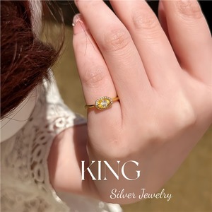 Anillo de Plata de Ley S925 con Forma de Lingote de Plata de la Marca King Silver, Chapado en Oro, Anillo de Moda para Mujer - Product Image 3