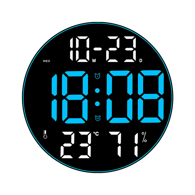 Best Selling Modern LED Digital Wall Clock Remote Control Calendar Thermometer with Temperature & Humidity Gift