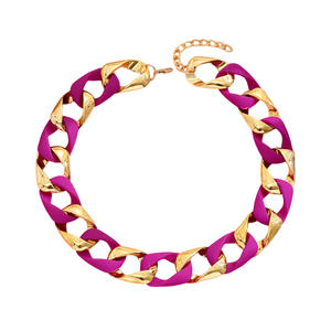 Collar <span class=keywords><strong>de</strong></span> <span class=keywords><strong>cadena</strong></span> cubana <span class=keywords><strong>de</strong></span> acrílico hueco <span class=keywords><strong>de</strong></span> Color fluorescente estilo Punk americano europeo joyería budista étnica Hip Hop CCB costura - Product Image 5