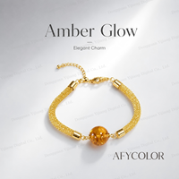 Nouveau bracelet/jonc en ambre naturel pour femme, style minimaliste Hong Kong, cadeau vintage, mode quotidienne, vente en gros, BUSTYLE SS117