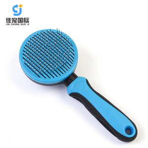 Brosse de toilettage pour animaux de compagnie en acier inoxydable de luxe à démoulage rapide, avec picots massants et auto-nettoyants, pour chiens et chats - Product Image 1
