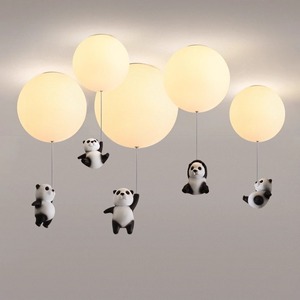 Lustre en forme de ballon de panda de dessin animé minimaliste nordique, lumières suspendues confortables à bulles pour les chambres d'enfants, les chambres à coucher, les couloirs - Product Image 2