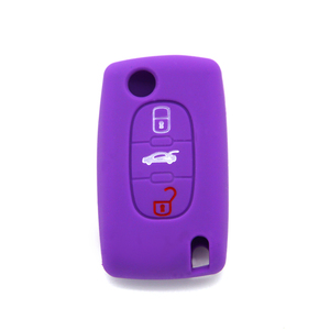 Housse de clé de voiture pliante en silicone flexible entièrement protectrice à 3 boutons pour 3008 <span class=keywords><strong>accessoires</strong></span> de clé de voiture pratiques - Product Image 2