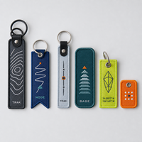 Porte-clés en tissu brodé avec logo personnalisé contrastant néon, avec double anneau ou œillet, pour sacs streetwear, événements et promotions