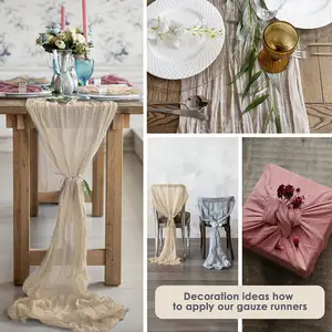 Benutzer definierte Luxus Weihnachten Phantasie Blume Gaze Käse Stoff Tisch läufer für die Hochzeit
