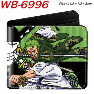 Portefeuille en cuir PU One Piece Anime, portefeuille court pliable, imprimé avec un motif de personnage de dessin animé, unisexe, usage quotidien, 11,5x9,5x2 cm - Product Image 3