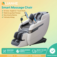 Fauteuil de massage intelligent ergonomique à commande par tablette, zéro gravité, avec airbags complets, chaleur lombaire et des cuisses chauffées, version anglaise, directement de l'usine