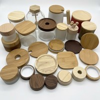 Bouchon en bambou écologique personnalisé avec logo Landy pour flacon en verre de parfum ou cosmétique