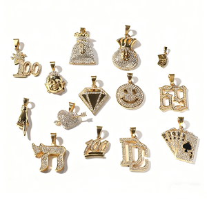 Collier Hip Hop pour Homme en Acier Inoxydable 316L Personnalisé avec Pendentif Sac d'Argent, Strass et Diamant Numérique, Étanche - Prix de Gros - Product Image 1