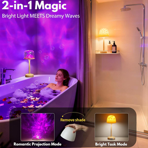 <span class=keywords><strong>Lampe</strong></span> de douche étanche avec projecteur d'ondes océaniques 16 couleurs, <span class=keywords><strong>lampe</strong></span> de table rechargeable, veilleuse étanche IP65, lumière de salle de bain - Product Image 5