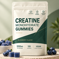 Gommes de créatine monohydrate pour hommes et femmes, croissance musculaire, sans sucre, 5000 mg, différentes saveurs, OEM HALAL