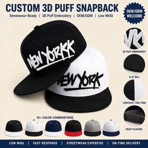Casquettes personnalisées brodées en 3D style KH Raiders - <span class=keywords><strong>Casquette</strong></span> structurée à visière plate 100% coton, visière en daim <span class=keywords><strong>personnalisée</strong></span> OEM - Product Image 1