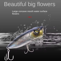 Leurre Popper Aotuo 7cm 11.5g, leurre artificiel dur pour la pêche en surface au bar et en eau salée (océan) - Meilleure vente