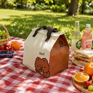 Personalized Thermal Lunch Cooler <b>Bag</b> Ultrasonic PP Nonwoven Laminated Insulated Food Takeaway <b>Bag</b> for Office - Product Image 1
