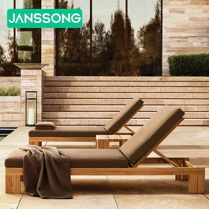 Outdoor Luxury Stylish Lounger Chair Premium Quality Teak Waterproof Durable Recliner For Swimming Pool And Villa Garden