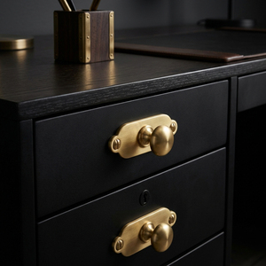 Brushed Gold Zinc Alloy Cabinet <strong>Knobs</strong> with Backplate, Single Hole Drawer Pull Handles for Kitchen <strong>Bedroom</strong> Furniture Hardware - Product Image 5