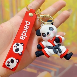 Cartoon Kung Fu Panda Keychain <strong>Funky</strong> Taekwondo Panda Doll Pendant Car Bag Keychain for Doll Machine <strong>Gift</strong> - Product Image 5