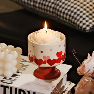 Cute Heart Dessert <b>Cup</b> Footed <b>Ceramic</b> Ice Cream <b>Cup</b> Porcelain Pudding <b>Cup</b> - Product Image 6