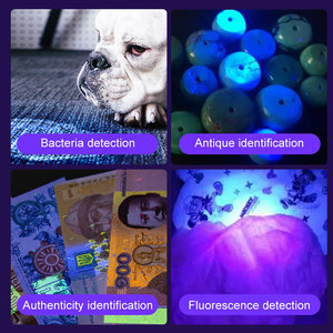 Mini Torcia LED <span class=keywords><strong>UV</strong></span> Tascabile con Corpo in Lega di Alluminio, Luce Viola 395nm, Torcia <span class=keywords><strong>UV</strong></span> con Clip Metallica e Interruttore Posteriore - Product Image 5