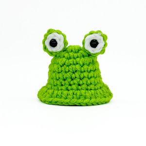 Mini chapeau DIY pour poupée, accessoires vestimentaires, chapeau grenouille, chapeau de Noël, produit fini, article en fil fait main au crochet - Product Image 3