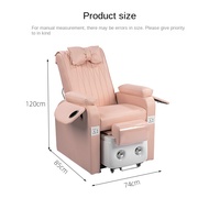 Fauteuil de pédicure 2025 pour salon de manucure avec massage par vibration et remous, siège en cuir inclinable réglable, lampe LED et système de jets sans tuyauterie