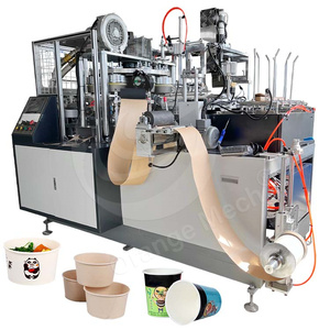 ORME automático para llevar cono pastel taza hacer artesanía desechable ensalada sopa papel Kraft tazón máquina fabricación precio - Product Image 1