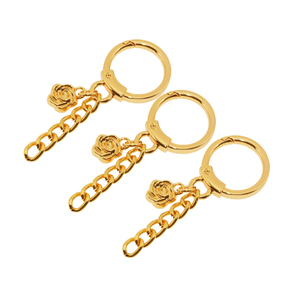 Venta al por mayor Metal flor cristal Rhinestone corazón llavero cuero borla corazón llavero parejas regalo llavero - Product Image 4