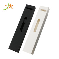 Boîte d'emballage en papier noir avec fenêtre, sac pliable imprimé sérigraphié pour stylos et crayons