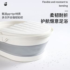 Foldable Foot Bath Bucket Plastic Rectangle Massage Function For Adults Portable With Lid - Product Image 3