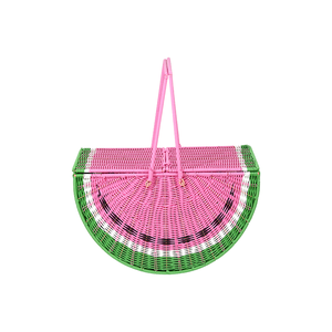 Hot Selling Large Portable Handmade Rattan Eco-Friendly Multifunction Picnic Basket Watermelon <b>Swing</b> Handle Lid Woven Wicker - Product Image 1