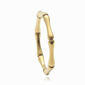 Bamboo Joint <b>Ring</b> Gold Women's Fashion Jewelry Gift Vintage Style Plant Pattern Titanium Steel <b>Ring</b> - Product Image 4