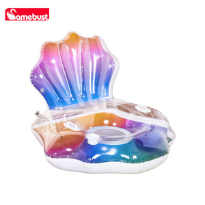 Samebust Seashell <b>Inflatable</b> Lounger Rainbow Color PVC <b>Floating</b> Seat For Pool Beach Relaxation - Product Image 4