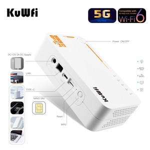 Routeur CPE 5G KuWFi <span class=keywords><strong>Ax3600</strong></span> 4000 mAh Wifi 6 Routeur Wifi de poche 5G débloqué Routeur Wifi portable 5G avec emplacement pour carte SIM - Product Image 5
