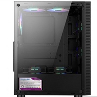Boîtier autonome Huntkey GS450C, modèle de bureau, panneau latéral en verre trempé, anti-poussière, refroidissement liquide, format ATX, style vertical