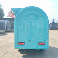 Remorque de restauration mobile bleue de 2,1 mètres, 2025, pour jus, café, glaces, camion de restauration rapide, snack personnalisé, hot-dog, petite remorque de restauration ronde