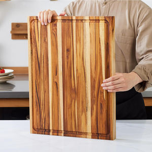 Planche à découper de bloc de boucher en bois de teck naturel de qualité supérieure épaisse de cuisine personnalisée en usine - Product Image 2
